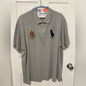 Men’s Ralph Lauren Polo Gray XL Horse Polo Embellishment Size 2XB 2G